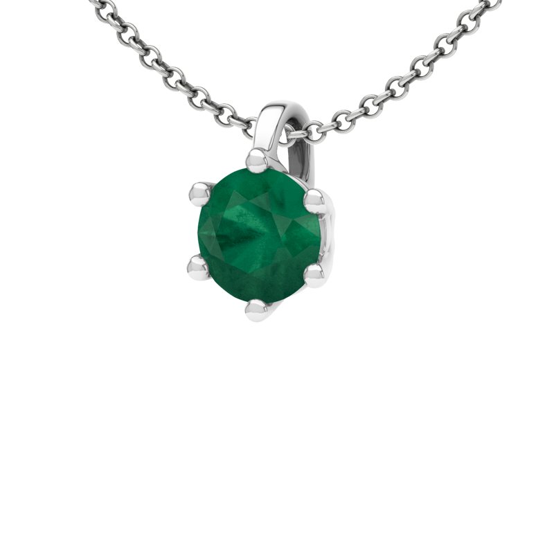 Smaragd Sterlingsilberhalskette Bari, Sterlingsilber 925, von vorn