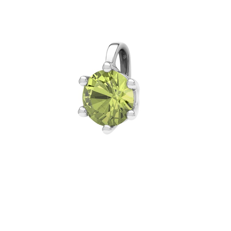 Peridot Weißgoldhalskette Bari, Weißgold 375, von vorn