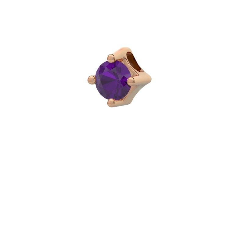 Amethyst Rotgoldhalskette Bristol, Rotgold 750, von vorn