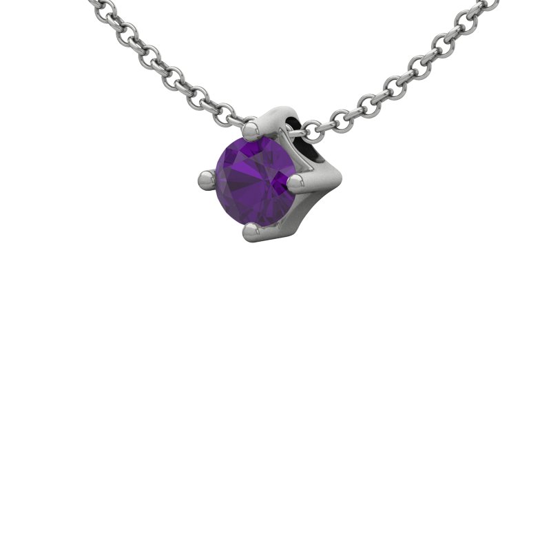 Amethyst Sterlingsilberhalskette Bristol, Sterlingsilber 925, von vorn