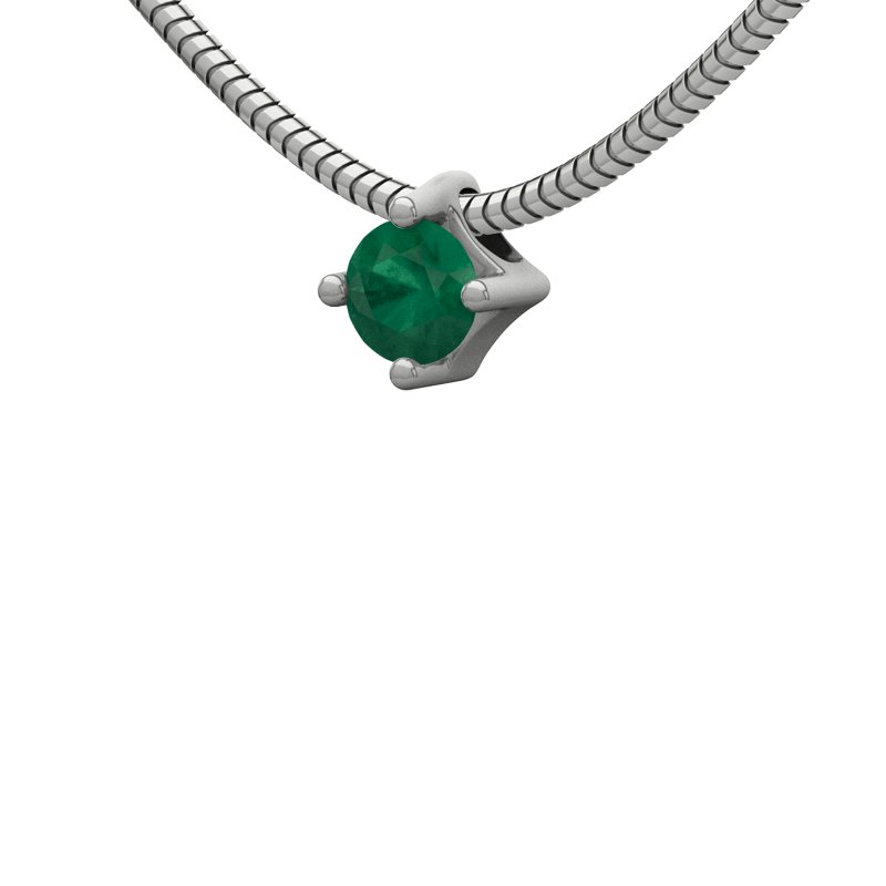 Smaragd Sterlingsilberhalskette Bristol, Sterlingsilber 925, von vorn