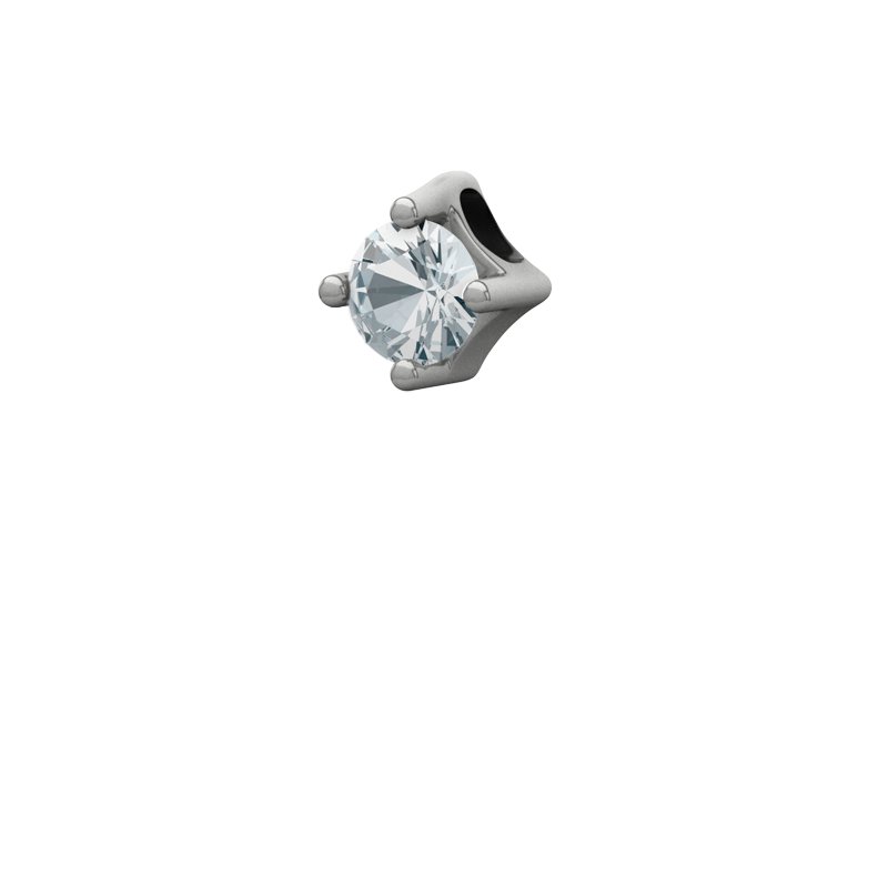 Aquamarin Weißgoldhalskette Bristol, Weißgold 585, von vorn