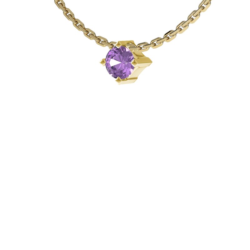 Amethyst Gelbgoldhalskette Brügge, Gelbgold 585, von vorn