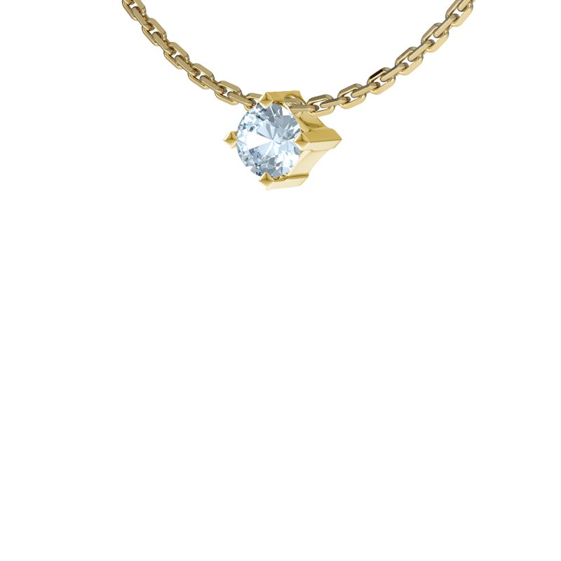 Aquamarin Gelbgoldhalskette Brügge, Gelbgold 585, von vorn