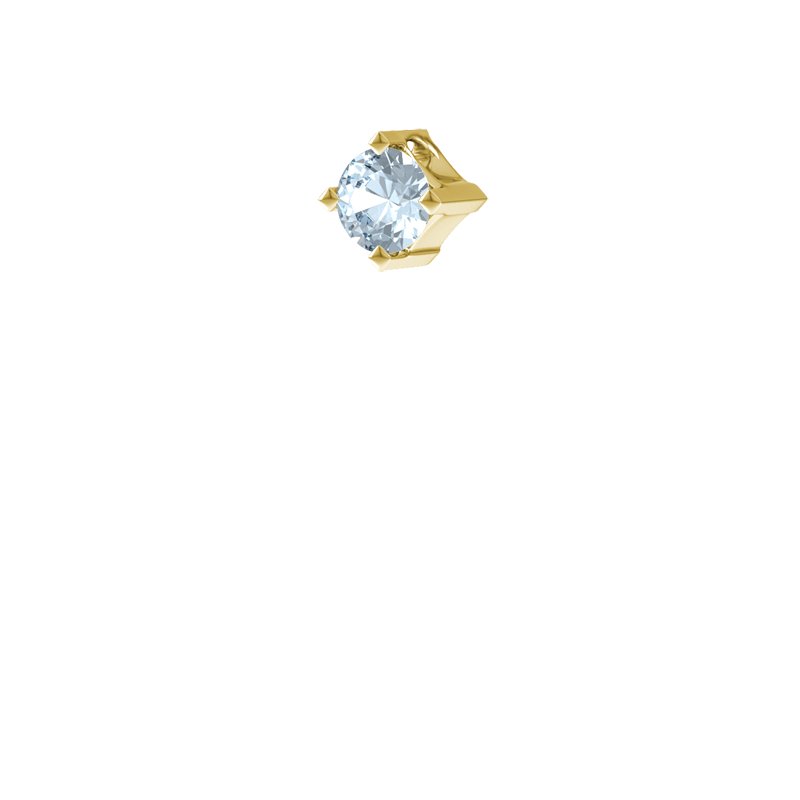 Aquamarin Gelbgoldhalskette Brügge, Gelbgold 375, von vorn