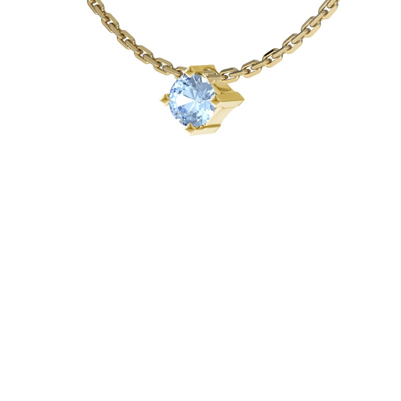 Blauer Topas Gelbgoldhalskette Brügge, Gelbgold 585, von vorn