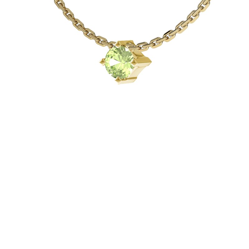 Peridot Gelbgoldhalskette Brügge, Gelbgold 585, von vorn