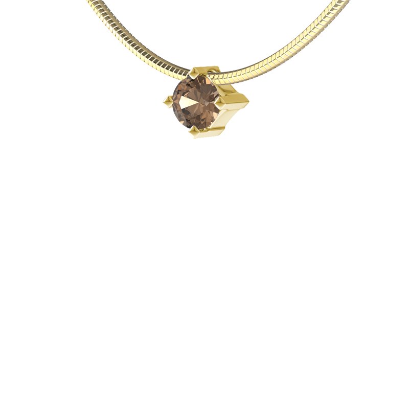 Rauchquarz Gelbgoldhalskette Brügge, Gelbgold 585, von vorn