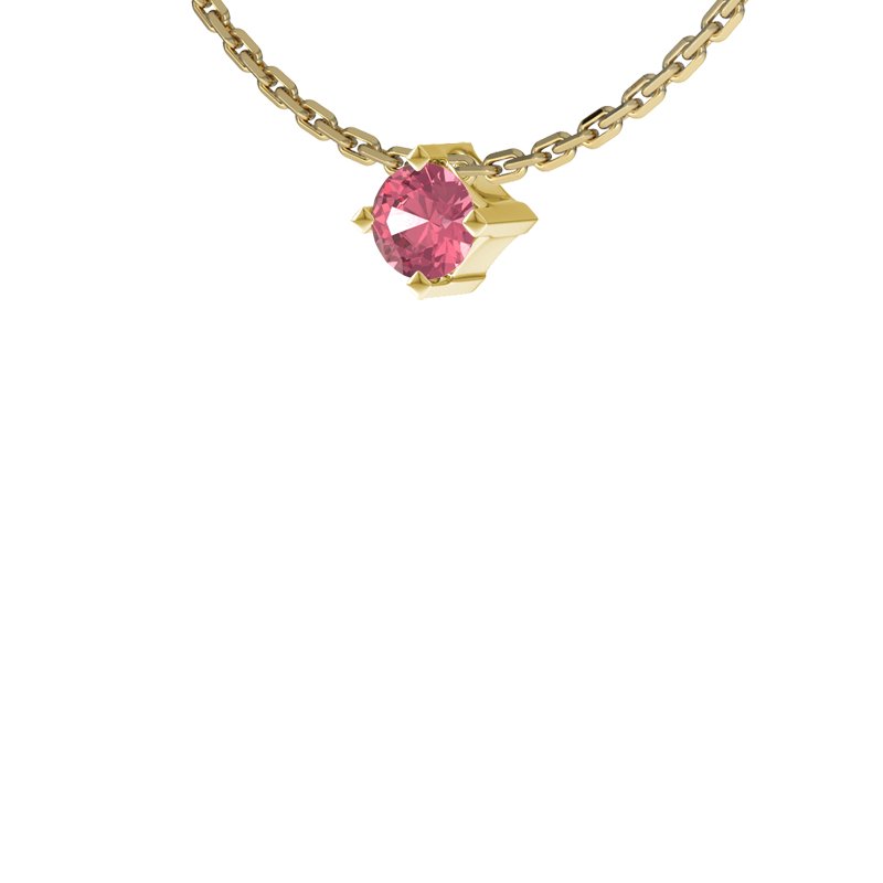 Rubin Gelbgoldhalskette Brügge, Gelbgold 585, von vorn