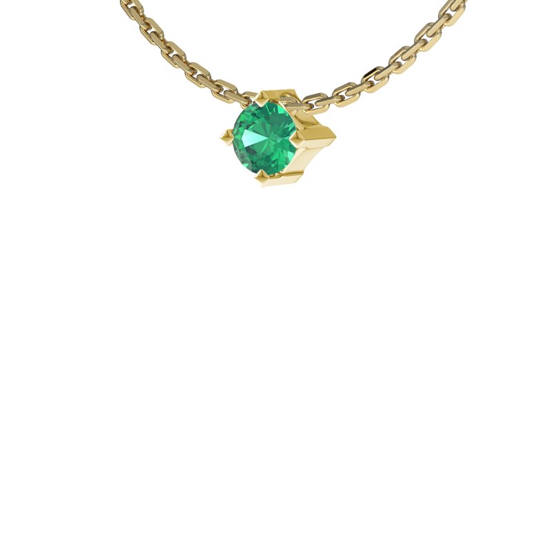 Smaragd Gelbgoldhalskette Brügge, Gelbgold 585, von vorn