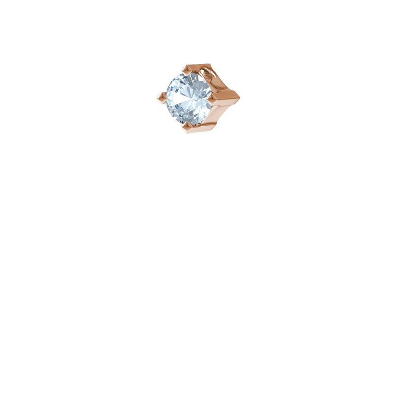 Aquamarin Rotgoldhalskette Brügge, Rotgold 585, von vorn