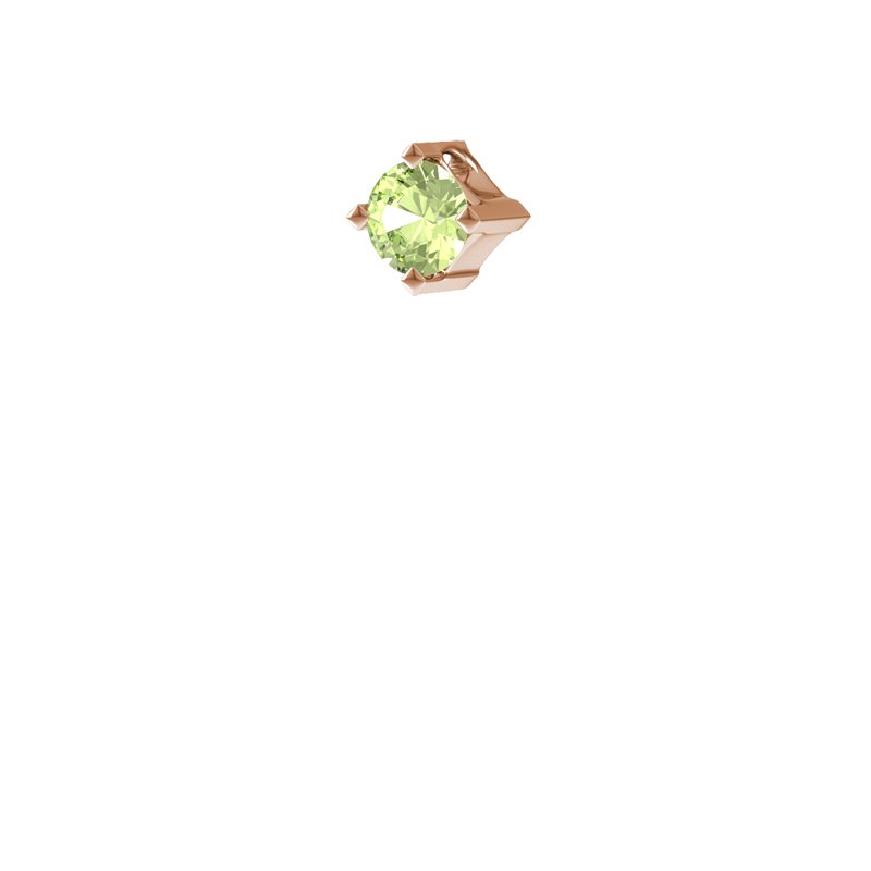 Peridot Rotgoldhalskette Brügge, Rotgold 750, von vorn