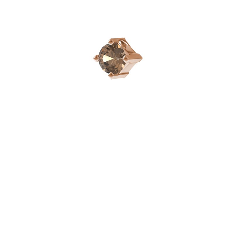 Rauchquarz Rotgoldhalskette Brügge, Rotgold 750, von vorn
