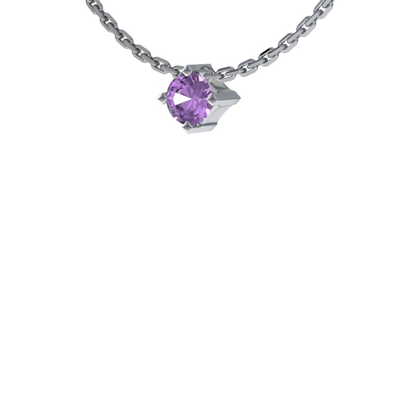 Amethyst Sterlingsilberhalskette Brügge, Sterlingsilber 925, von vorn