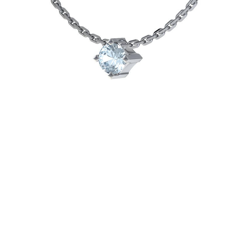 Aquamarin Sterlingsilberhalskette Brügge, Sterlingsilber 925, von vorn