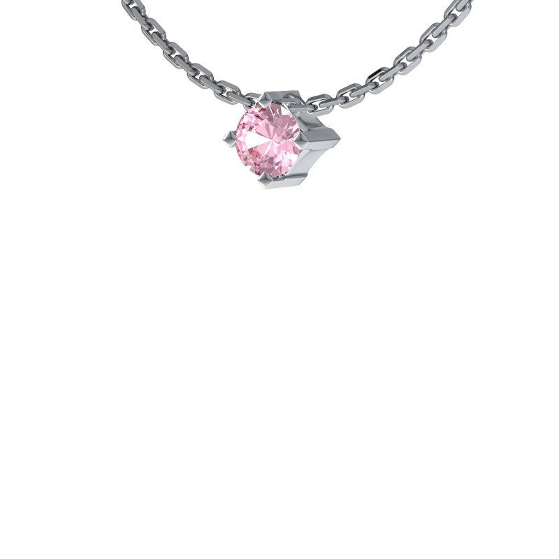Pinker Turmalin Sterlingsilberhalskette Brügge, Sterlingsilber 925, von vorn