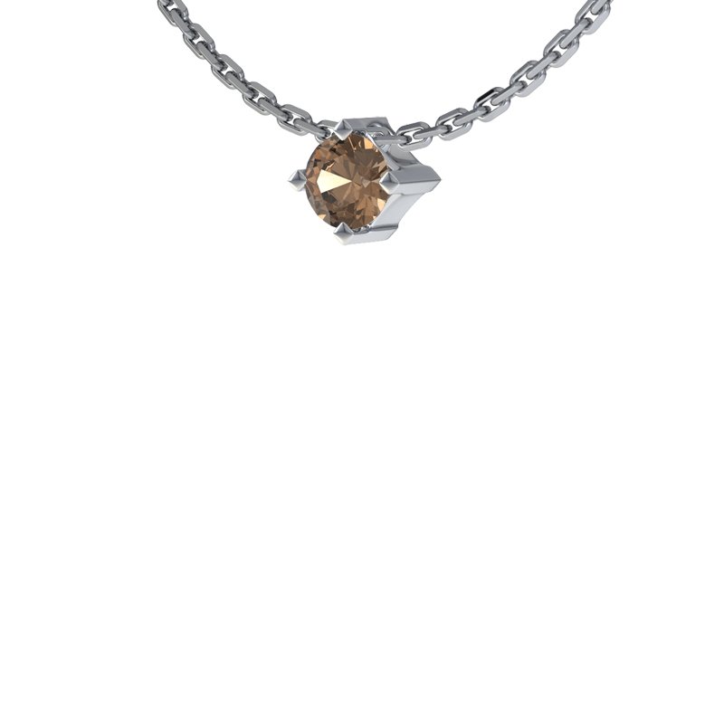 Rauchquarz Sterlingsilberhalskette Brügge, Sterlingsilber 925, von vorn