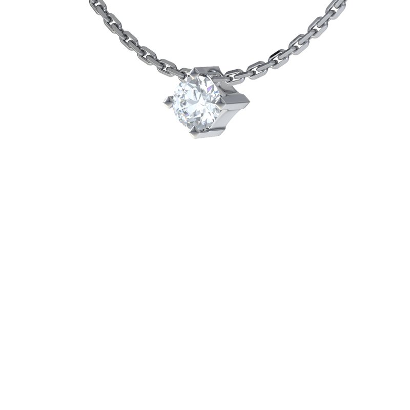 Diamanthalskette Brügge, Weißgold 585, von vorn
