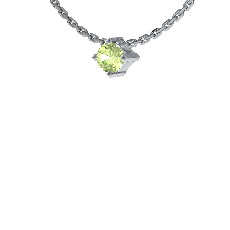 Peridot Weißgoldhalskette Brügge, Weißgold 585, von vorn