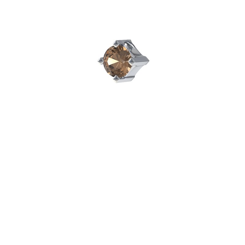 Rauchquarz Weißgoldhalskette Brügge, Weißgold 750, von vorn
