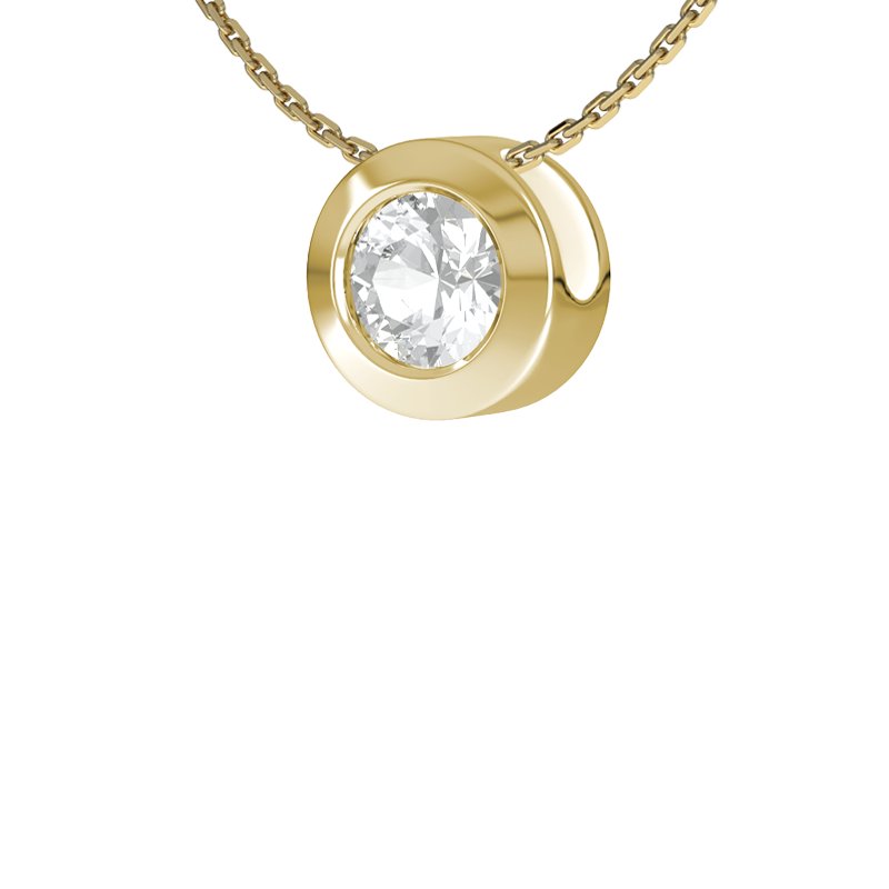 Zirkonia Gelbgoldhalskette Bukarest, Gelbgold 585, von vorn