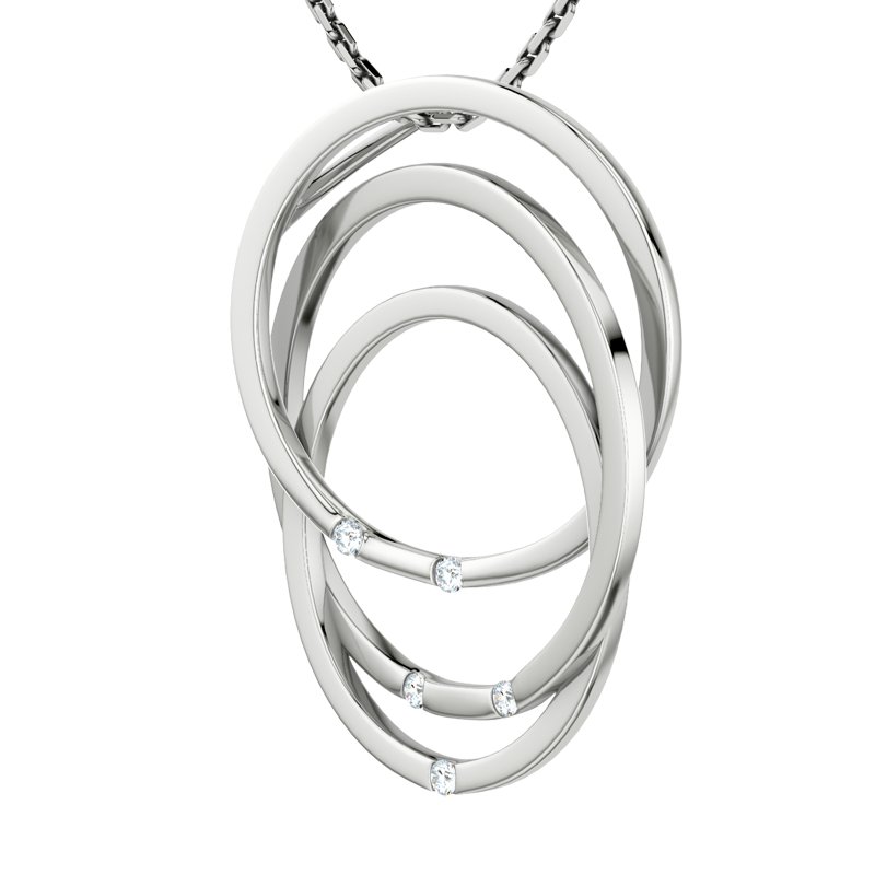 Diamanthalskette Cesena, Sterlingsilber 925, von vorn
