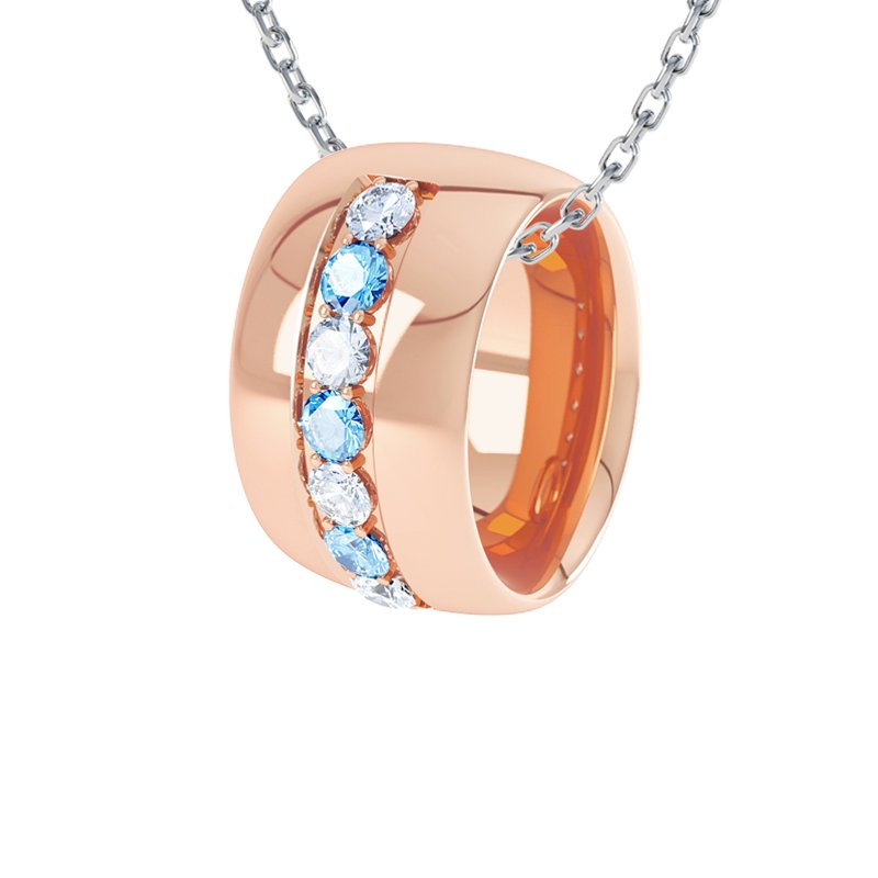 Diamanthalskette Christina, Rotgold 750, von vorn