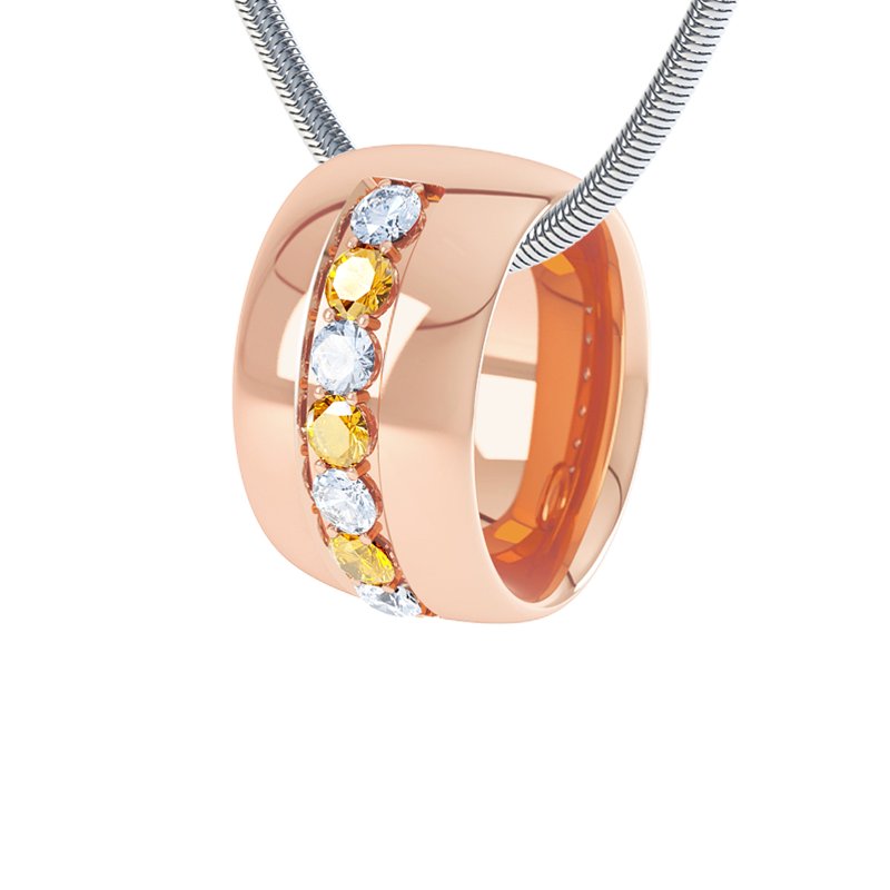 Diamanthalskette Christina, Rotgold 750, von vorn