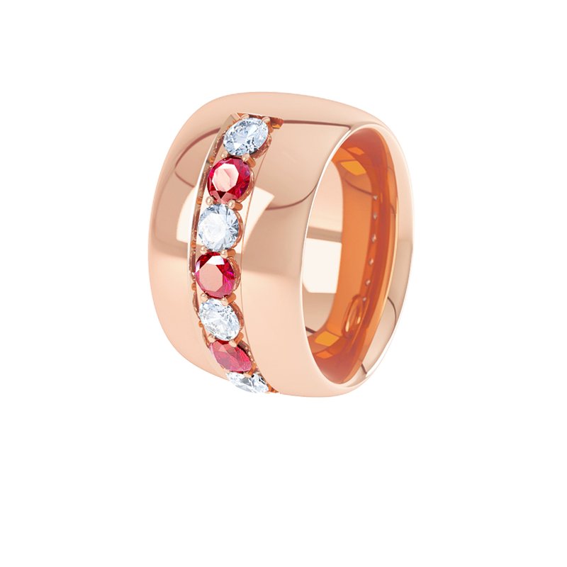 Diamanthalskette Christina, Rotgold 750, von vorn