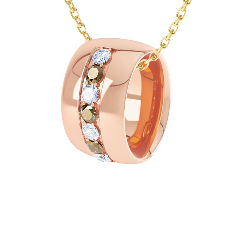 Diamanthalskette Christina, Rotgold 585, von vorn