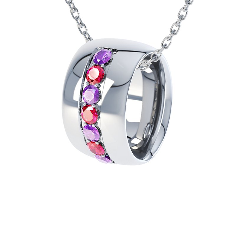 Amethyst Sterlingsilberhalskette Christina, Sterlingsilber 925, von vorn