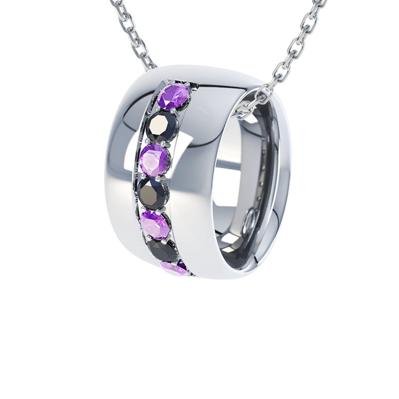 Amethyst Sterlingsilberhalskette Christina, Sterlingsilber 925, von vorn