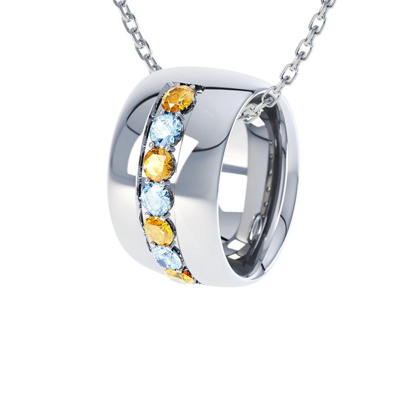 Citrin Sterlingsilberhalskette Christina, Sterlingsilber 925, von vorn