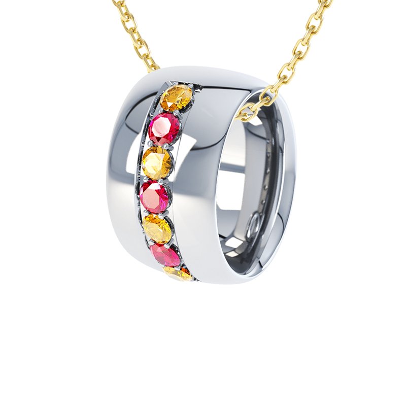 Citrin Sterlingsilberhalskette Christina, Sterlingsilber 925, von vorn