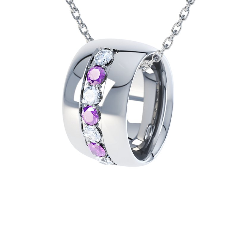 Diamanthalskette Christina, Sterlingsilber 925, von vorn