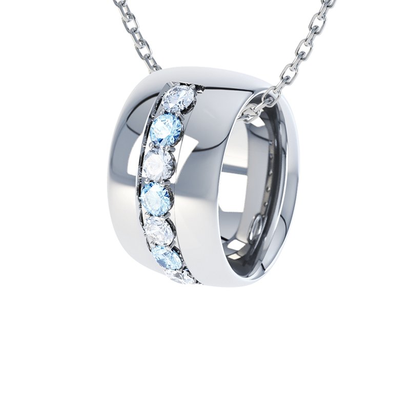 Diamanthalskette Christina, Sterlingsilber 925, von vorn