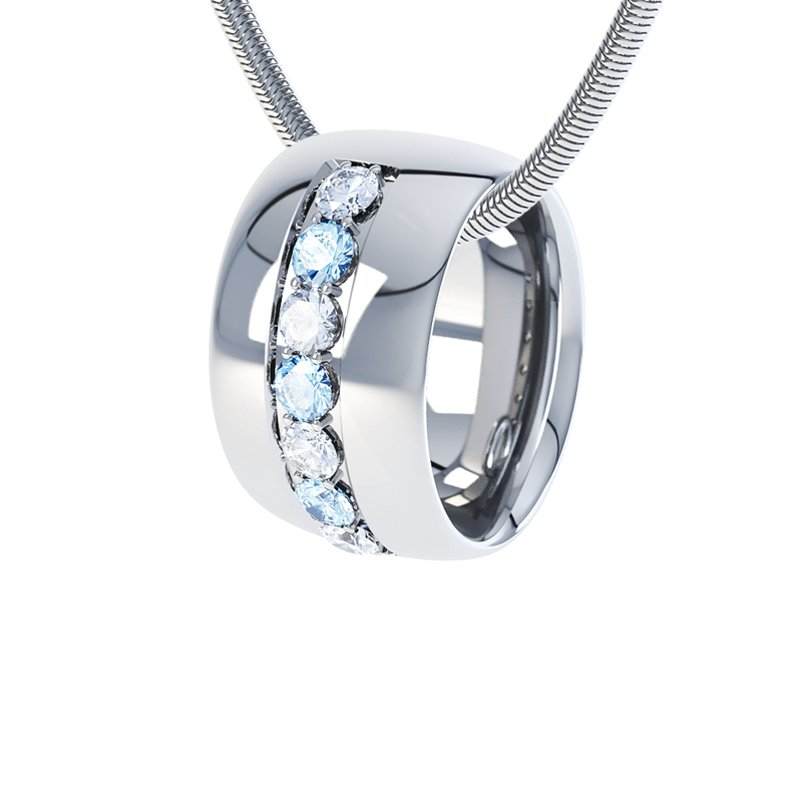 Diamanthalskette Christina, Sterlingsilber 925, von vorn