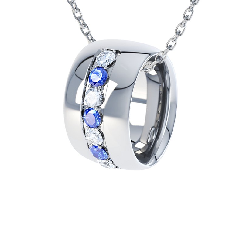 Diamanthalskette Christina, Sterlingsilber 925, von vorn