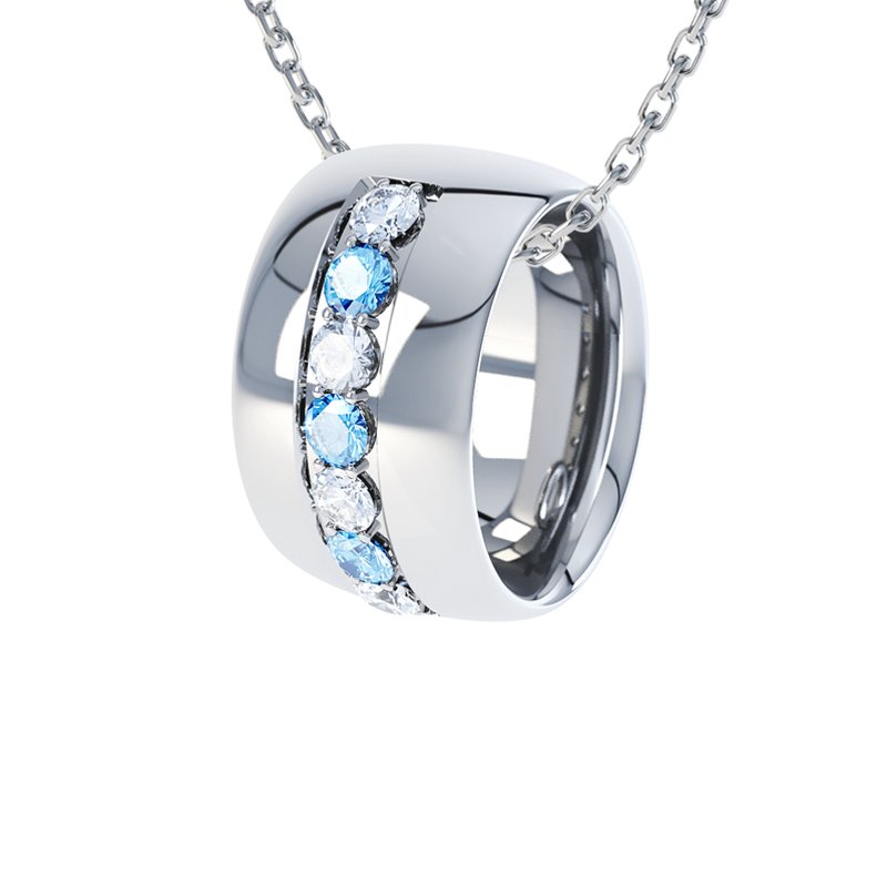 Diamanthalskette Christina, Sterlingsilber 925, von vorn