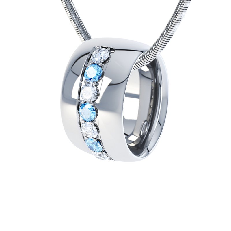 Diamanthalskette Christina, Sterlingsilber 925, von vorn