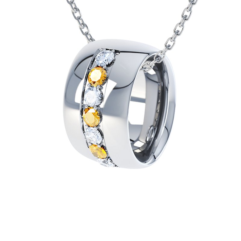 Diamanthalskette Christina, Sterlingsilber 925, von vorn