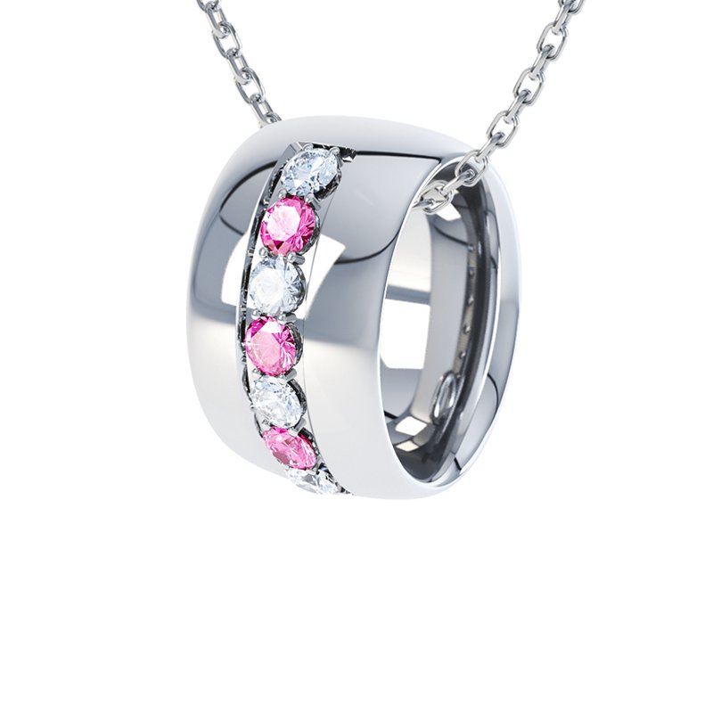 Diamanthalskette Christina, Sterlingsilber 925, von vorn