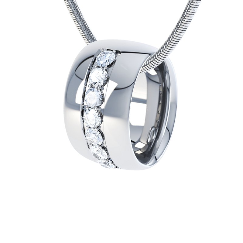 Diamanthalskette Christina, Sterlingsilber 925, von vorn