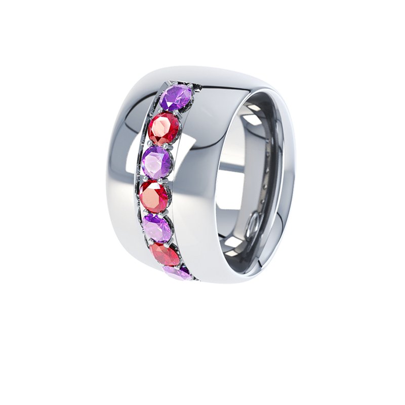 Amethyst Weißgoldhalskette Christina, Weißgold 750, von vorn
