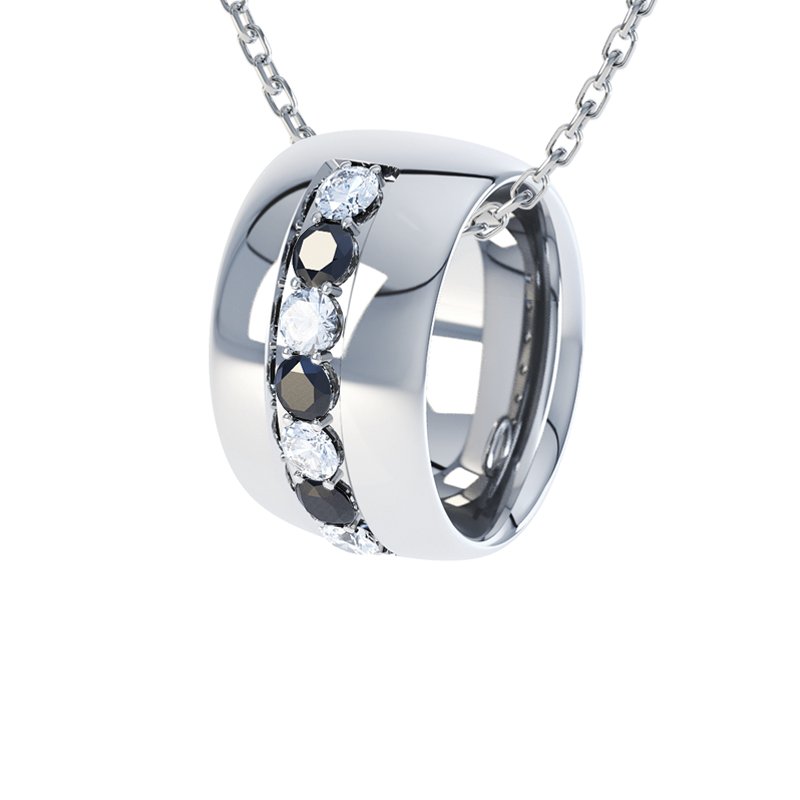 Diamanthalskette Christina, Weißgold 585, von vorn