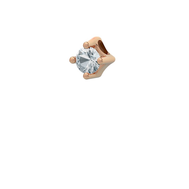 Aquamarin Rotgoldhalskette Columbus, Rotgold 750, von vorn