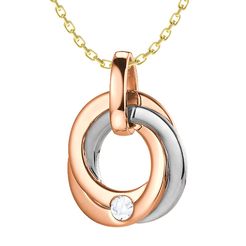 Diamanthalskette Darling, Rotgold 585, von vorn