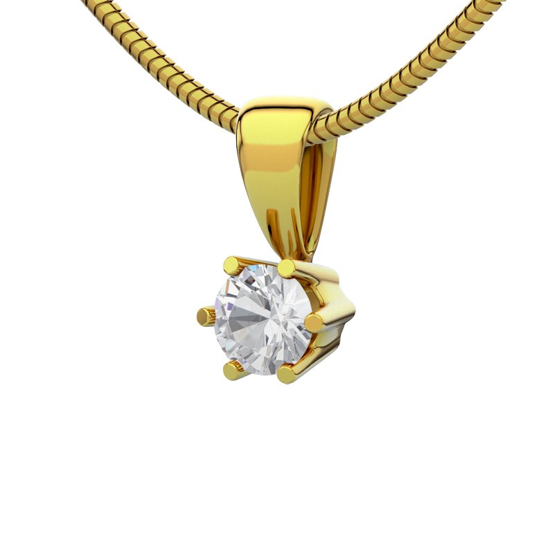 Zirkonia Gelbgoldhalskette Delhi, Gelbgold 585, von vorn