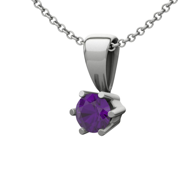 Amethyst Sterlingsilberhalskette Delhi, Sterlingsilber 925, von vorn