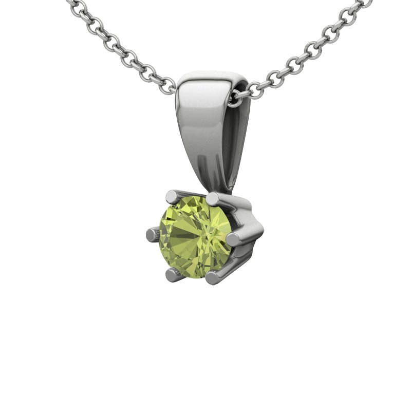 Peridot Sterlingsilberhalskette Delhi, Sterlingsilber 925, von vorn